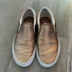 Vans Metallic Rose Gold slip ons 8